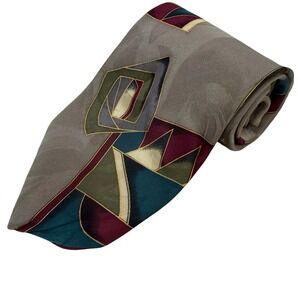 Chez Reffe New York Mens Silk Geometric Pattern Neck Tie